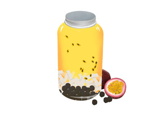 一瓶百香果双响炮