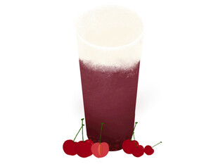 芝士车厘子奶茶