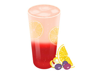 柠檬蓝莓分层冰饮