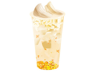芒果风味奶油顶冰饮