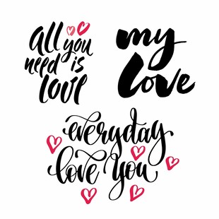 爱意表白英文手写体