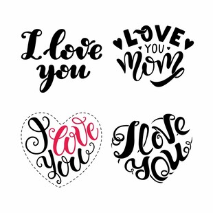 爱意表白英文手写体