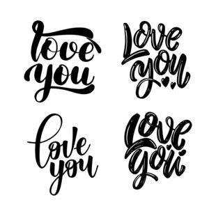 爱意表白英文手写体