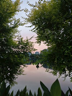 晚霞绚丽映江心