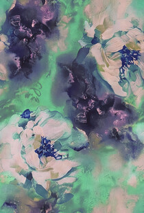 梦幻花卉水彩纹理图案