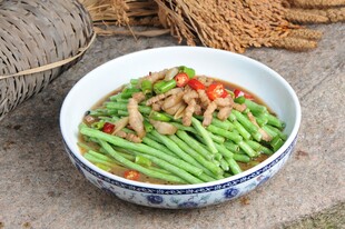 豆角炒肉丝美食特写