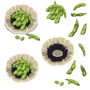 新鲜毛豆摆盘展示