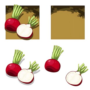 新鲜萝卜插画素材