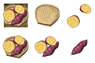 篮子里的美味红薯切片