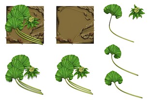 卡通风格绿植插画素材