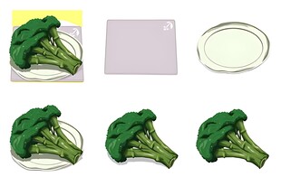 新鲜西兰花及配套容器展示