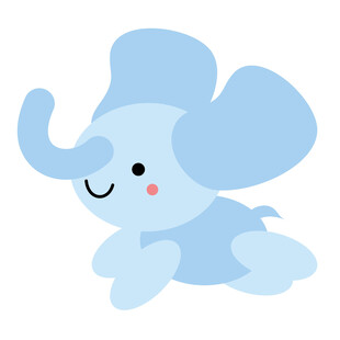 可爱蓝色小象卡通形象