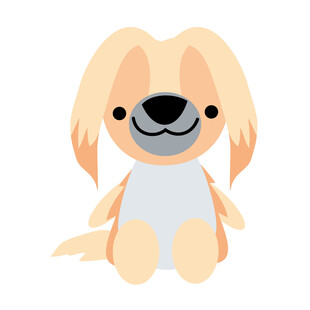 可爱长毛小狗卡通形象