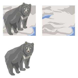 站立的灰熊插画
