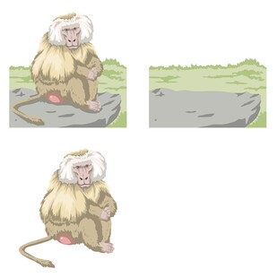 坐姿猴子插画设计素材