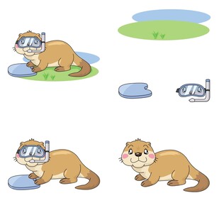 水獭戴护目镜动作图像