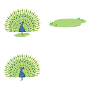 三只孔雀造型图案设计