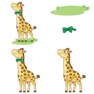 可爱长颈鹿卡通形象展示