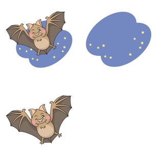 可爱蝙蝠插画
