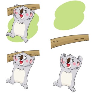 可爱考拉攀枝表情组图