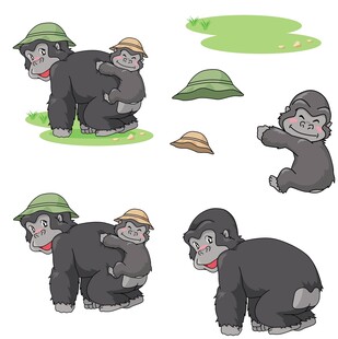 戴帽大猩猩卡通形象集合