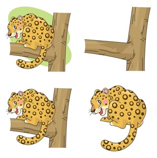 豹子与字母创意插画