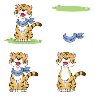 可爱小老虎形象设计素材