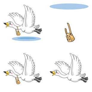 飞翔的白鸟与小物件