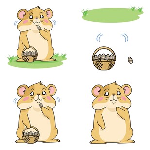 可爱仓鼠的不同动作瞬间