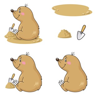 挖沙的可爱小地鼠