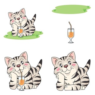 可爱猫咪惬意生活瞬间