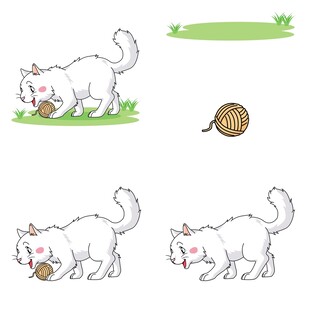 猫咪玩毛线球动态图