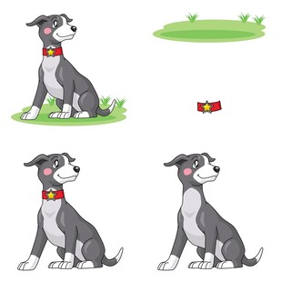 可爱小狗的不同姿态