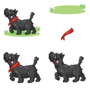 苏格兰梗犬佩戴红围巾动态图