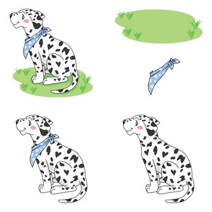 斑点狗插画及配饰元素