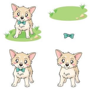 可爱吉娃娃狗狗插画集合