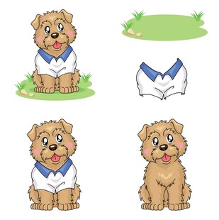 可爱小狗服饰设计图案