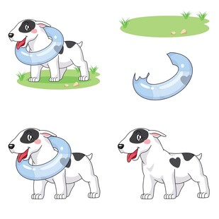 可爱斑点狗与脖圈造型