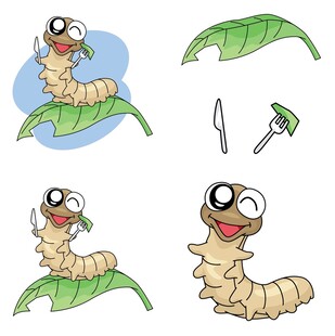 可爱毛毛虫的趣味动态