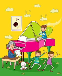 儿童欢乐奏响钢琴时光