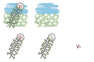卡通细胞与微生物形象图
