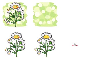 手绘雏菊图案设计素材