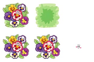 多彩花卉骷髅图案设计素材