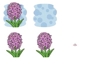 手绘风紫色风信子图案元素