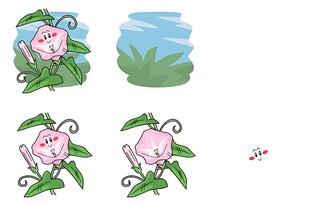 卡通花朵植物生长过程