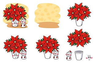 圣诞花卉装饰图案集合