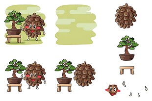 盆景松果装饰素材集合