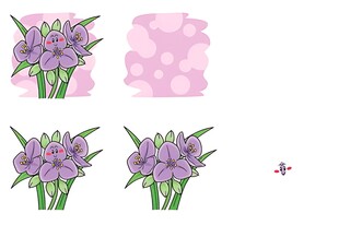 紫色花卉图案设计元素