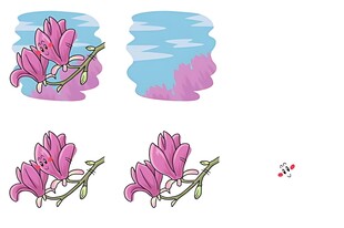 粉色花卉图案设计元素