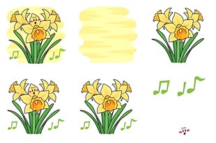 手绘黄色水仙花插画元素